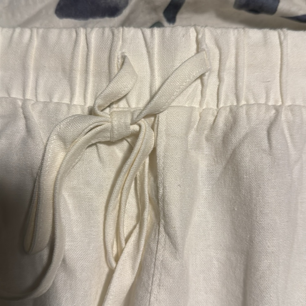 White Drawstring Shorts - Picture 3 of 3
